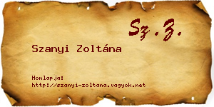 Szanyi Zoltána névjegykártya